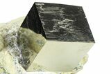 Large, Natural Pyrite Cube In Rock - Navajun, Spain #361770-1